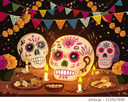 Day of the Dead with Generative AI. 123927606