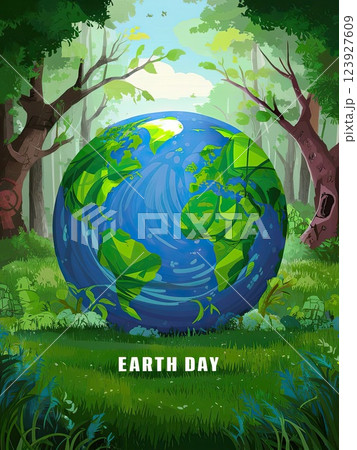 Earth Day Concept with Generative AI. Earth Day Concept with Generative AI. 123927609