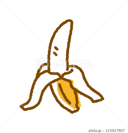 皮を剥いたバナナのベクターイラスト 123927907