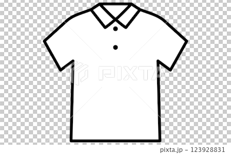 Polo 衫，黑白簡單線條圖標 123928831