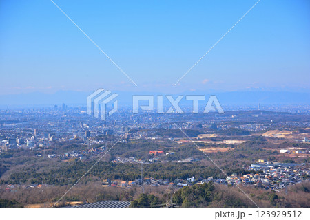 《愛知県》瀬戸市　岩巣山展望台から名古屋市方面の眺望 123929512