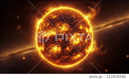 燃え盛る太陽と宇宙空間 / Blazing Sun in Outer Space 燃え盛る太陽と宇宙空間 / Blazing Sun in Outer Space 123929586