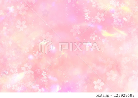舞い散る桜のピンク背景乙女の輝き 123929595