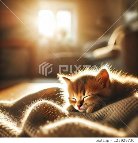眠る子猫 123929730