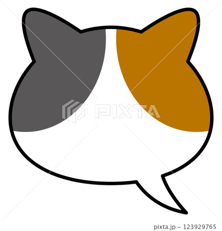 猫の形をした吹き出し 123929765