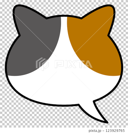 猫の形をした吹き出し 123929765
