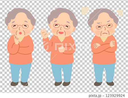 Elderly woman, facial expression pose, senior, elderly, late elderly 123929924