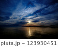 海に沈む夕陽 123930451