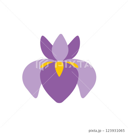 シンプルな菖蒲の花のベクターイラスト 123931065