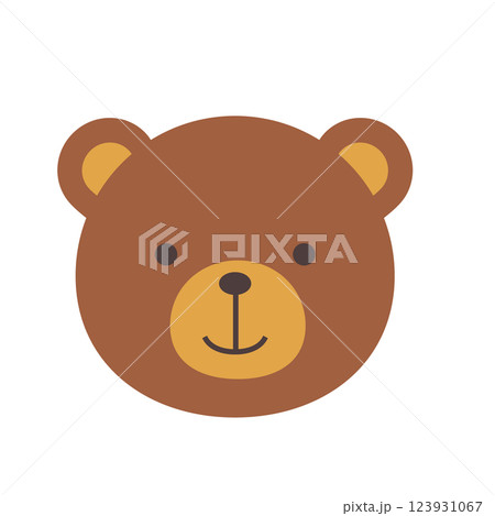 可愛いくまの顔のベクターイラスト 123931067