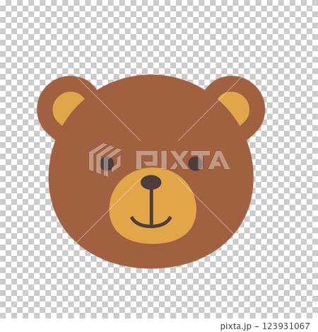 可愛いくまの顔のベクターイラスト 123931067
