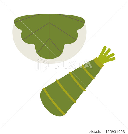 シンプルなちまきと柏餅のベクターイラスト 123931068