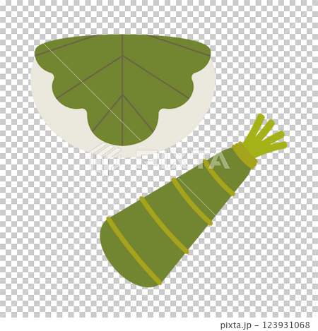 シンプルなちまきと柏餅のベクターイラスト 123931068