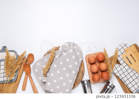 Cooking food in home, accessories for kitchen and cooking food 123931336