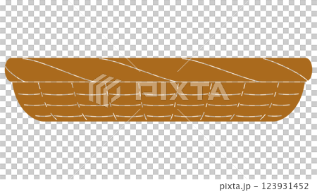 Illustration material of a silhouette of a horizontal round basket Illustration material of a silhouette of a horizontal round basket 123931452