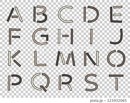 Cute monochrome alphabet A to T Cute monochrome alphabet A to T 123932065