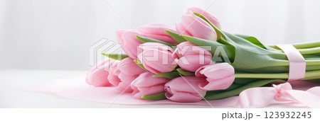Bouquet of pink tulips 123932245