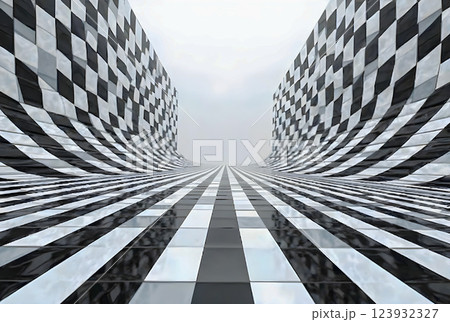 abstract 3d structure of lines and stripes 123932327