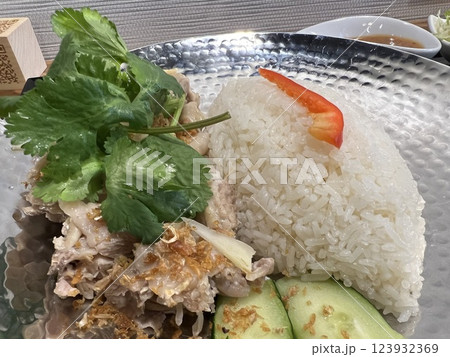 美味しそうなカオマンガイ・タイ料理・鶏肉 美味しそうなカオマンガイ・タイ料理・鶏肉 123932369