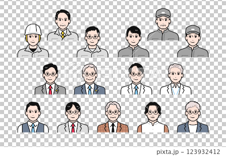 工作的中老年男性人物插圖集 123932412