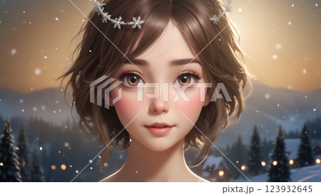 雪と女子 123932645