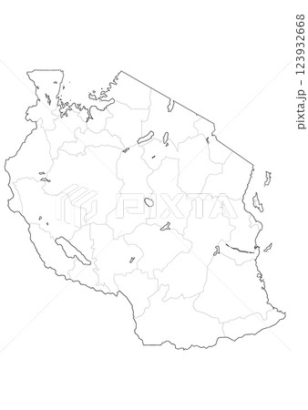 白地図　タンザニア 123932668