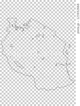 白地図　タンザニア 123932668