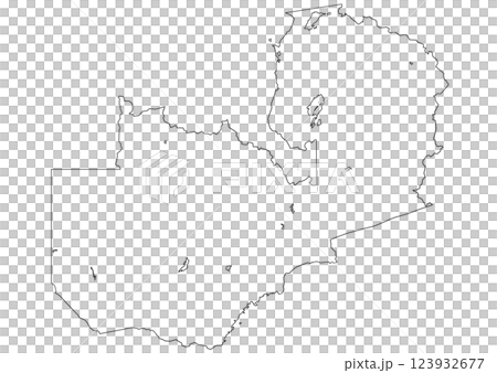 白地図　ザンビア 123932677