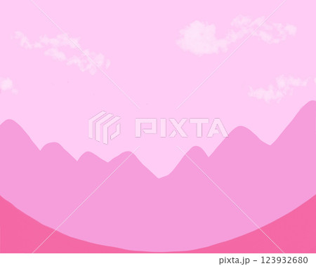 ピンク色の山々の風景 123932680