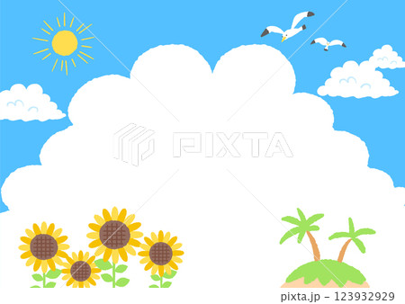 夏の雲の景色のイラスト 123932929