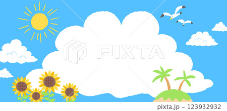 夏の雲の景色のイラスト 123932932