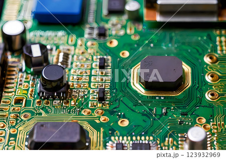electronic chip on computer chip 123932969