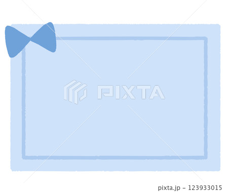 手描き感のある青色のメッセージカード（線なし） 123933015