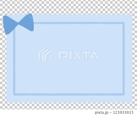 手描き感のある青色のメッセージカード（線なし） 123933015