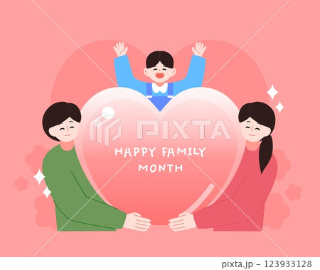 Warm Family Month Family Character Illustration 123933128