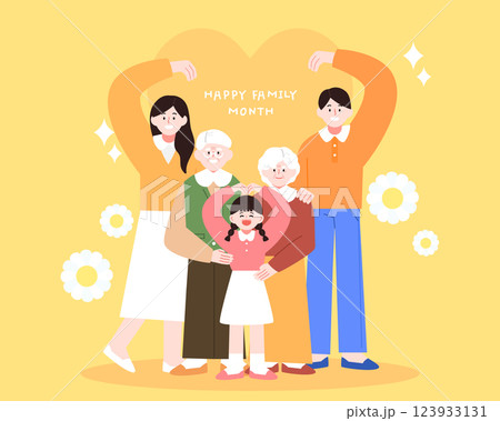 Warm Family Month Family Character Illustration 123933131
