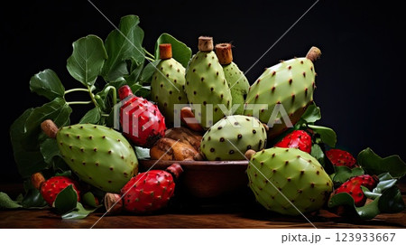 Prickly pears. Generative AI 123933667