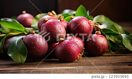 Ripe mangosteens. Generative AI 123933693