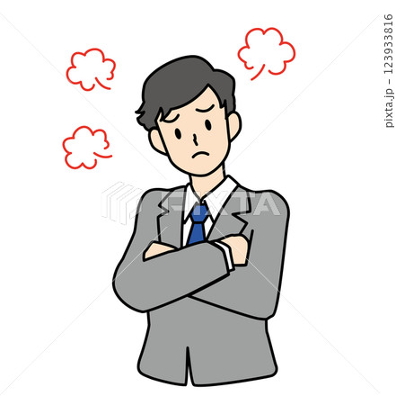 怒るスーツの男性 123933816