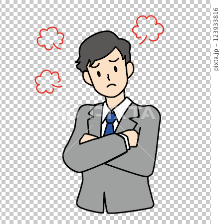 怒るスーツの男性 123933816
