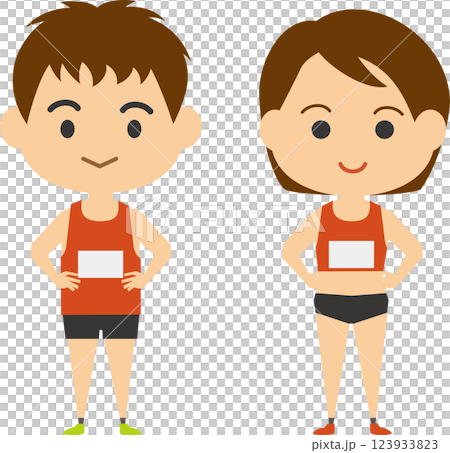 田徑運動員圖像插圖(男女組) 田徑運動員圖像插圖(男女組) 123933823