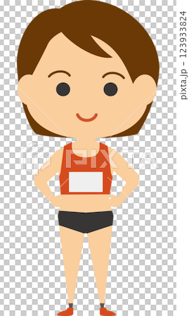 一名女子田徑運動員的插圖 123933824