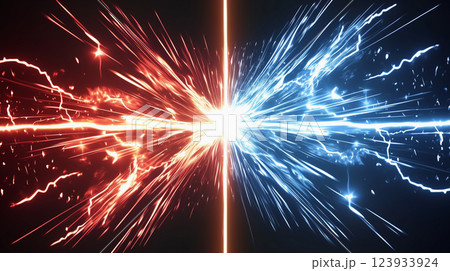 " 相対的な赤と青のエナジーのバックグラウンド " 123933924