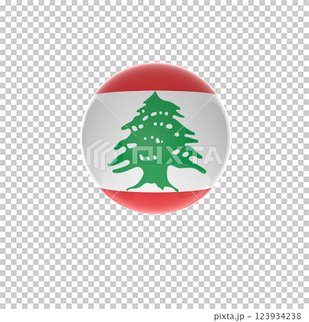 Lebanon flag in glossy round button of icon Lebanon flag in glossy round button of icon 123934238