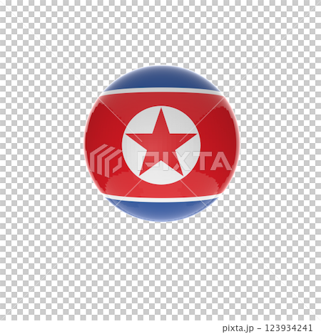 North korean flag in glossy round button of icon North korean flag in glossy round button of icon 123934241