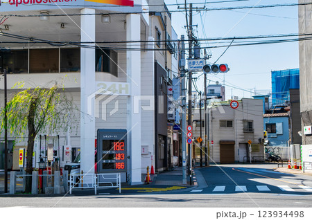 東京都台東区千束　仲之町通り　新吉原　衣紋坂と見返り柳　よし原大門跡 123934498