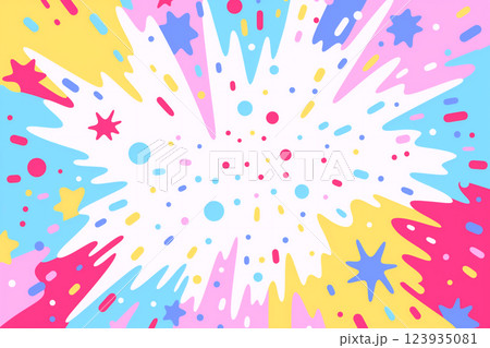 ポップでカラフルな爆発エフェクト背景 123935081