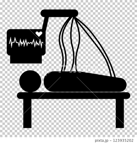 Pictogram of a person receiving an electrocardiogram 123935202