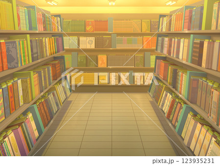 DVDレンタルショップ　背景イラスト 123935231