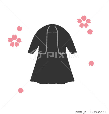 礼服のイラストと桜 礼服のイラストと桜 123935437